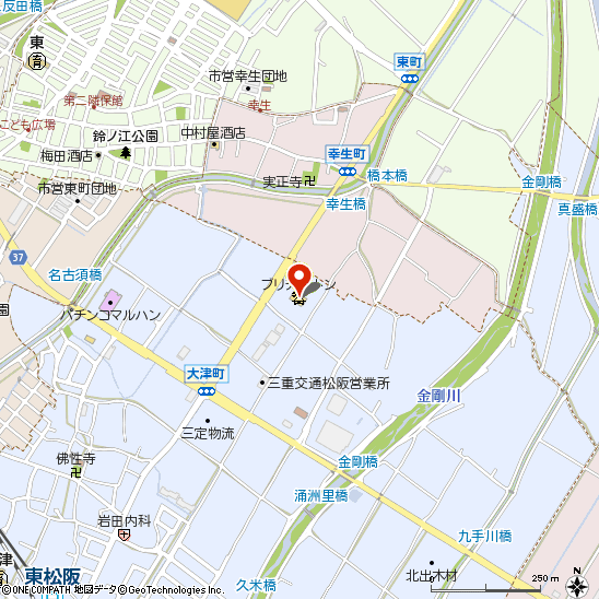 岡田タイヤ 大津付近の地図